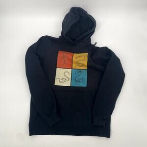 Port & Company Ring Spun Fan Favorite Black Hoodie Rattle snake Graphic Print  M